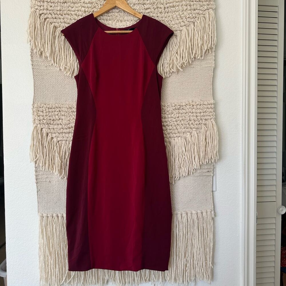 Jay Godfrey Burgundy Heim Sheath Dress